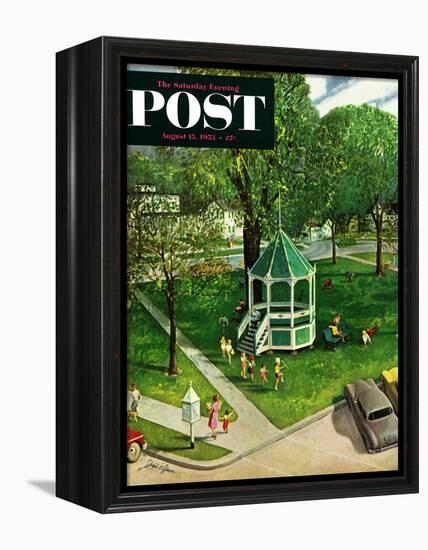 "Town Green" Saturday Evening Post Cover, August 15, 1953-John Clymer-Framed Premier Image Canvas
