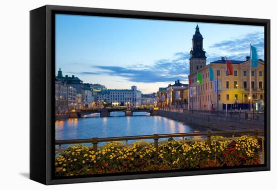 Town Hall and Canal at Dusk, Gothenburg, Sweden, Scandinavia, Europe-Frank Fell-Framed Premier Image Canvas