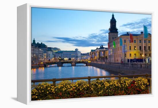 Town Hall and Canal at Dusk, Gothenburg, Sweden, Scandinavia, Europe-Frank Fell-Framed Premier Image Canvas