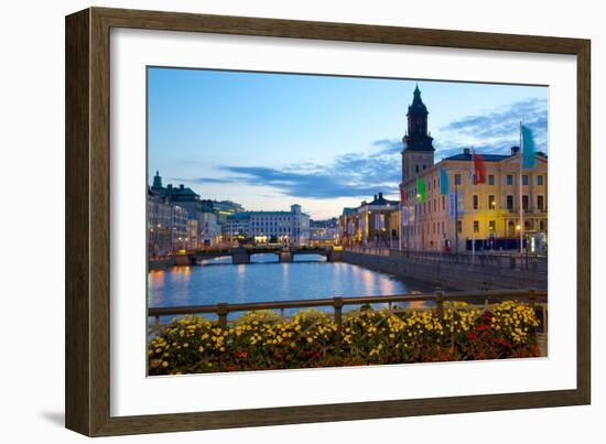 Town Hall and Canal at Dusk, Gothenburg, Sweden, Scandinavia, Europe-Frank Fell-Framed Photographic Print