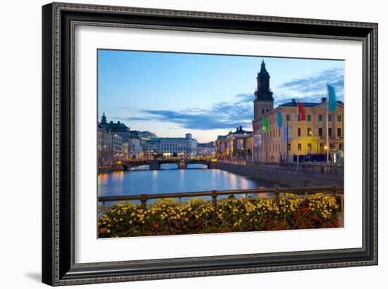 Town Hall and Canal at Dusk, Gothenburg, Sweden, Scandinavia, Europe-Frank Fell-Framed Photographic Print