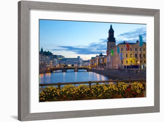 Town Hall and Canal at Dusk, Gothenburg, Sweden, Scandinavia, Europe-Frank Fell-Framed Photographic Print