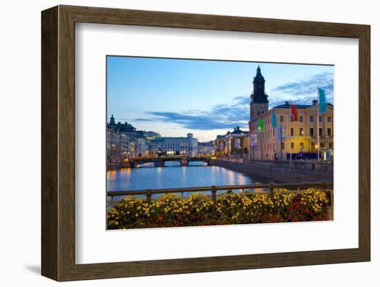 Town Hall and Canal at Dusk, Gothenburg, Sweden, Scandinavia, Europe-Frank Fell-Framed Photographic Print