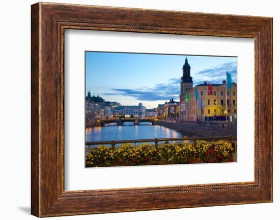 Town Hall and Canal at Dusk, Gothenburg, Sweden, Scandinavia, Europe-Frank Fell-Framed Photographic Print