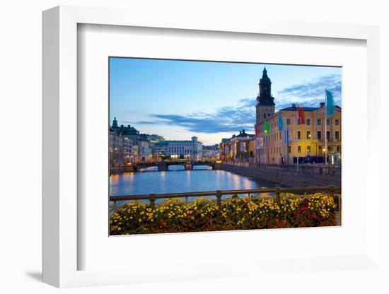 Town Hall and Canal at Dusk, Gothenburg, Sweden, Scandinavia, Europe-Frank Fell-Framed Photographic Print