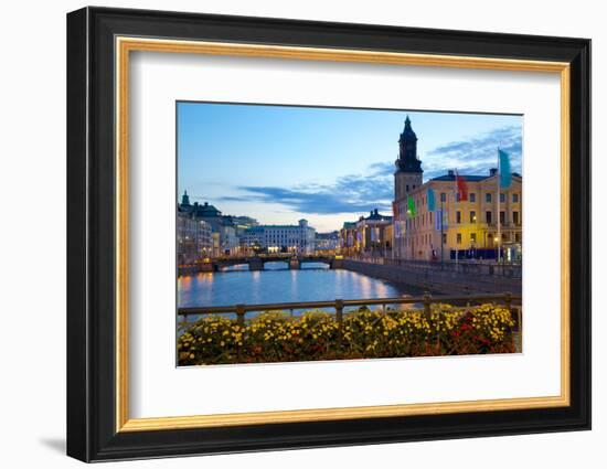 Town Hall and Canal at Dusk, Gothenburg, Sweden, Scandinavia, Europe-Frank Fell-Framed Photographic Print