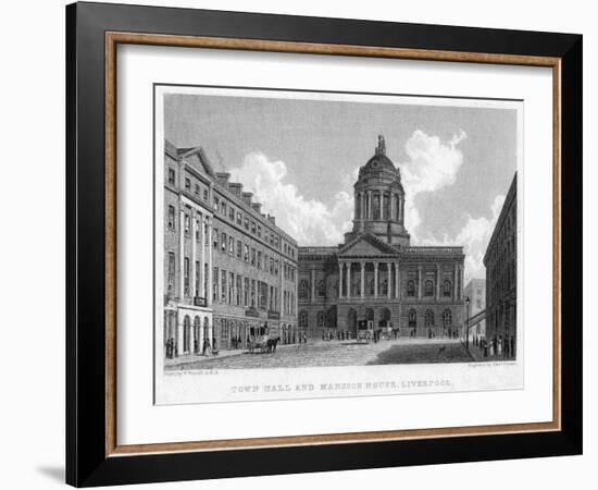 Town Hall and Mansion House, Liverpool, 19th Century-Edward Finden-Framed Giclee Print