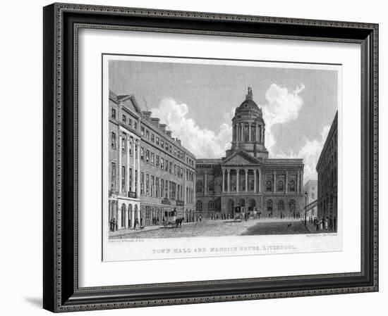 Town Hall and Mansion House, Liverpool, 19th Century-Edward Finden-Framed Giclee Print