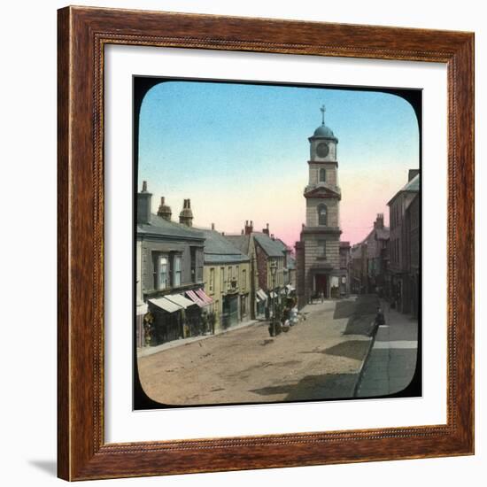 Town Hall and Market Street, Penryn, Cornwall, Late 19th or Early 20th Century-null-Framed Giclee Print