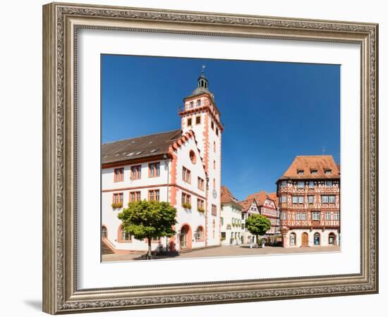 Town Hall and Palmsches Haus on market square, Mosbach, Neckartal Valley, Odenwald-Markus Lange-Framed Photographic Print