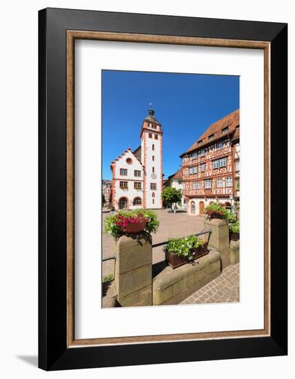 Town hall and Palmsches Haus on market square, Mosbach, Neckartal Valley, Odenwald-Markus Lange-Framed Photographic Print