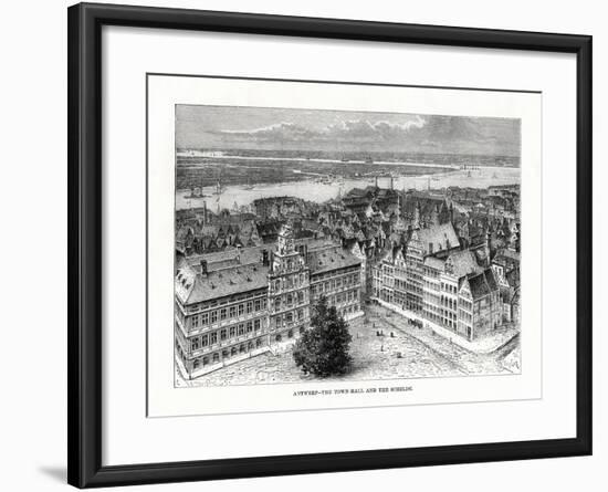 Town Hall and River Schelde, Antwerp, Belgium, 1879-Taylor-Framed Giclee Print