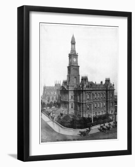 Town Hall and Square, Sydney, Australia, Late 19th Century-John L Stoddard-Framed Giclee Print