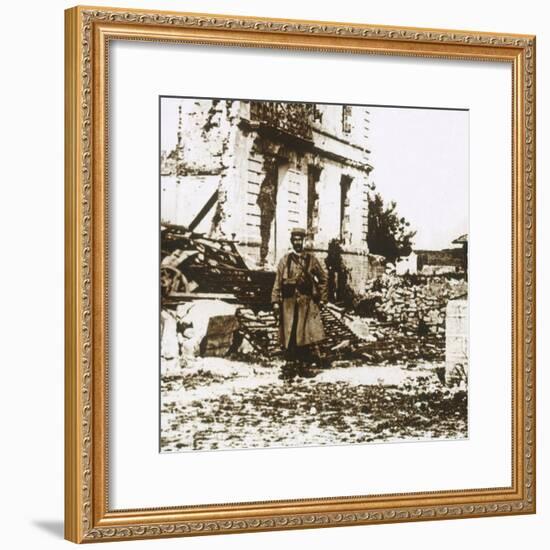 Town Hall at Ablain-Saint-Nazaire, Northern France, c1914-c1918-Unknown-Framed Photographic Print