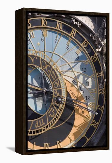 Town Hall Clock (Astronomical Clock), Old Town Square, Old Town, Prague, Czech Republic, Europe-Martin Child-Framed Premier Image Canvas