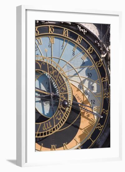 Town Hall Clock (Astronomical Clock), Old Town Square, Old Town, Prague, Czech Republic, Europe-Martin Child-Framed Photographic Print