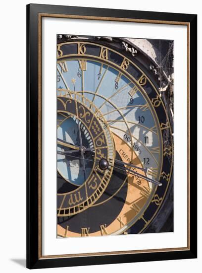 Town Hall Clock (Astronomical Clock), Old Town Square, Old Town, Prague, Czech Republic, Europe-Martin Child-Framed Photographic Print