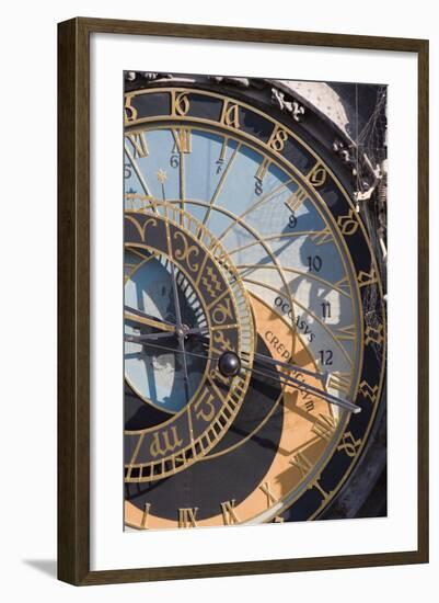 Town Hall Clock (Astronomical Clock), Old Town Square, Old Town, Prague, Czech Republic, Europe-Martin Child-Framed Photographic Print