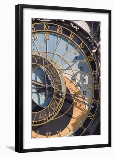 Town Hall Clock (Astronomical Clock), Old Town Square, Old Town, Prague, Czech Republic, Europe-Martin Child-Framed Photographic Print