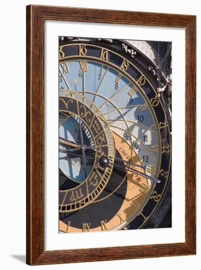 Town Hall Clock (Astronomical Clock), Old Town Square, Old Town, Prague, Czech Republic, Europe-Martin Child-Framed Photographic Print