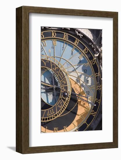 Town Hall Clock (Astronomical Clock), Old Town Square, Old Town, Prague, Czech Republic, Europe-Martin Child-Framed Photographic Print