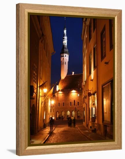 Town Hall in Distance, on Raekoja Plats, Tallinn, Estonia-Jonathan Smith-Framed Premier Image Canvas