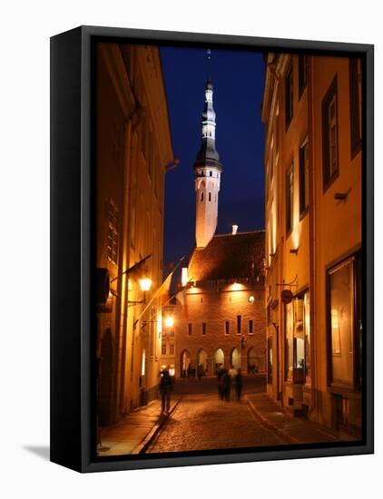 Town Hall in Distance, on Raekoja Plats, Tallinn, Estonia-Jonathan Smith-Framed Premier Image Canvas