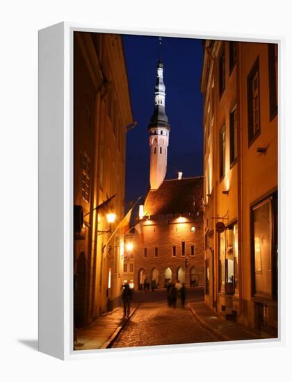 Town Hall in Distance, on Raekoja Plats, Tallinn, Estonia-Jonathan Smith-Framed Premier Image Canvas