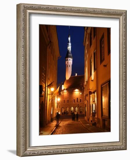 Town Hall in Distance, on Raekoja Plats, Tallinn, Estonia-Jonathan Smith-Framed Photographic Print