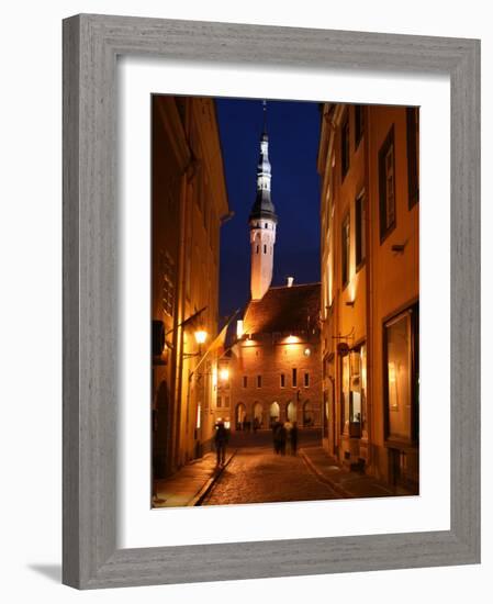 Town Hall in Distance, on Raekoja Plats, Tallinn, Estonia-Jonathan Smith-Framed Photographic Print