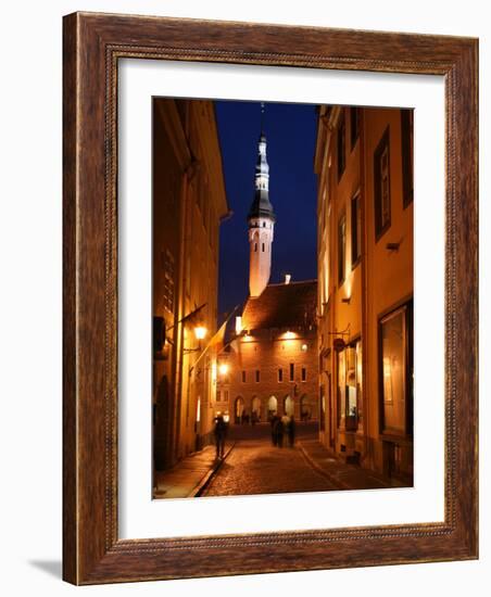 Town Hall in Distance, on Raekoja Plats, Tallinn, Estonia-Jonathan Smith-Framed Photographic Print