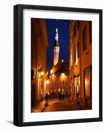 Town Hall in Distance, on Raekoja Plats, Tallinn, Estonia-Jonathan Smith-Framed Photographic Print
