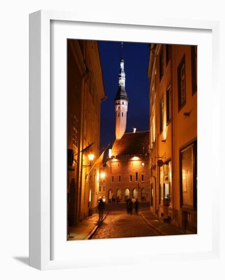 Town Hall in Distance, on Raekoja Plats, Tallinn, Estonia-Jonathan Smith-Framed Photographic Print