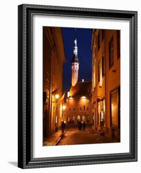 Town Hall in Distance, on Raekoja Plats, Tallinn, Estonia-Jonathan Smith-Framed Photographic Print