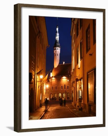 Town Hall in Distance, on Raekoja Plats, Tallinn, Estonia-Jonathan Smith-Framed Photographic Print