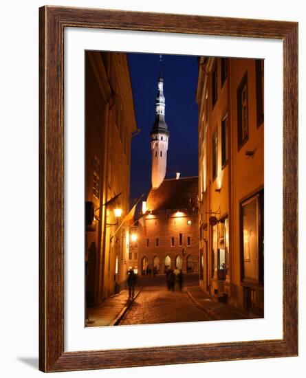 Town Hall in Distance, on Raekoja Plats, Tallinn, Estonia-Jonathan Smith-Framed Photographic Print