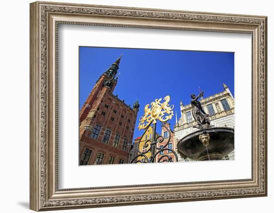 Town Hall of Rechtstadt District on Long Market, Gdansk, Gdansk, Pomerania, Poland, Europe-Hans-Peter Merten-Framed Photographic Print