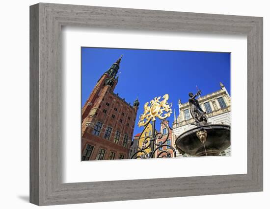Town Hall of Rechtstadt District on Long Market, Gdansk, Gdansk, Pomerania, Poland, Europe-Hans-Peter Merten-Framed Photographic Print