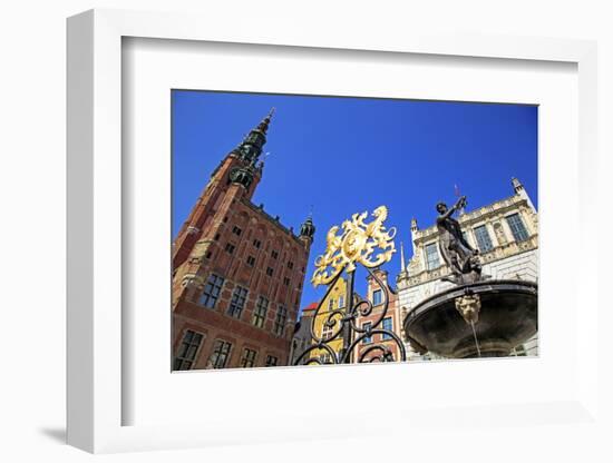 Town Hall of Rechtstadt District on Long Market, Gdansk, Gdansk, Pomerania, Poland, Europe-Hans-Peter Merten-Framed Photographic Print