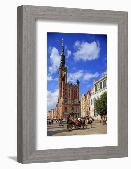 Town Hall of Rechtstadt District on Long Market in Gdansk, Gdansk, Pomerania, Poland, Europe-Hans-Peter Merten-Framed Photographic Print