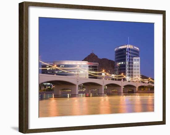 Town Lake and Mill Avenue Bridge, Tempe, Greater Phoenix Area, Arizona-Richard Cummins-Framed Photographic Print