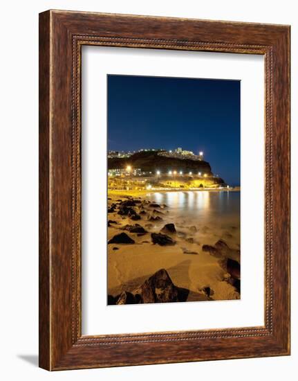 Town Lights at Night, Puerto Rico, Gran Canaria, Spain-Guido Cozzi-Framed Photographic Print