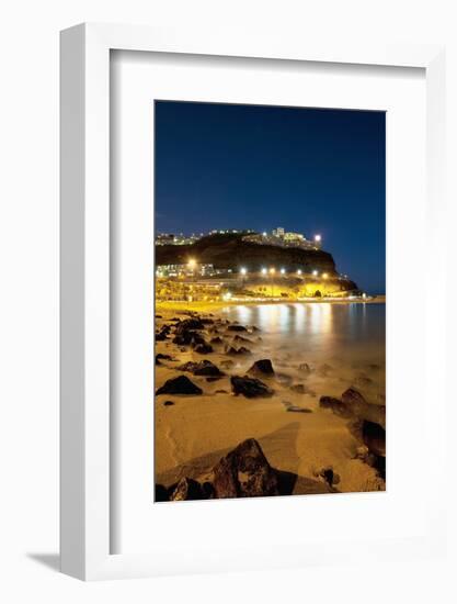 Town Lights at Night, Puerto Rico, Gran Canaria, Spain-Guido Cozzi-Framed Photographic Print