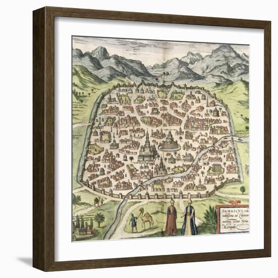 Town Map of Damascus, Syria, 1620-null-Framed Giclee Print