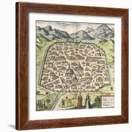 Town Map of Damascus, Syria, 1620-null-Framed Giclee Print