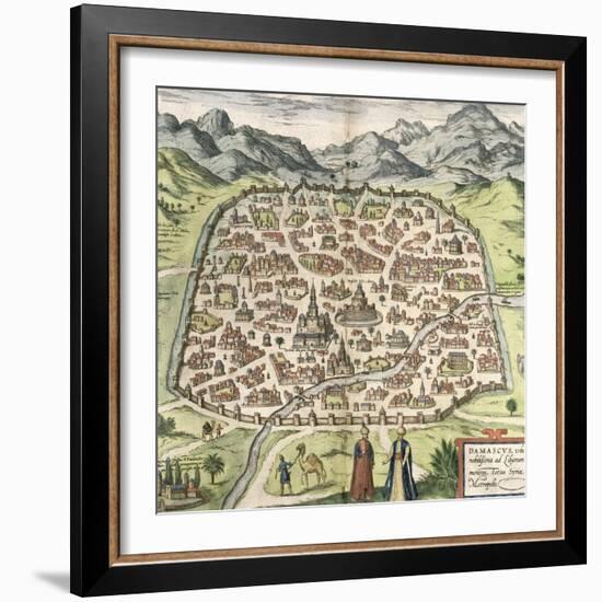 Town Map of Damascus, Syria, 1620-null-Framed Giclee Print