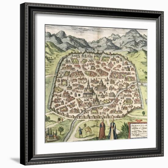 Town Map of Damascus, Syria, 1620-null-Framed Giclee Print