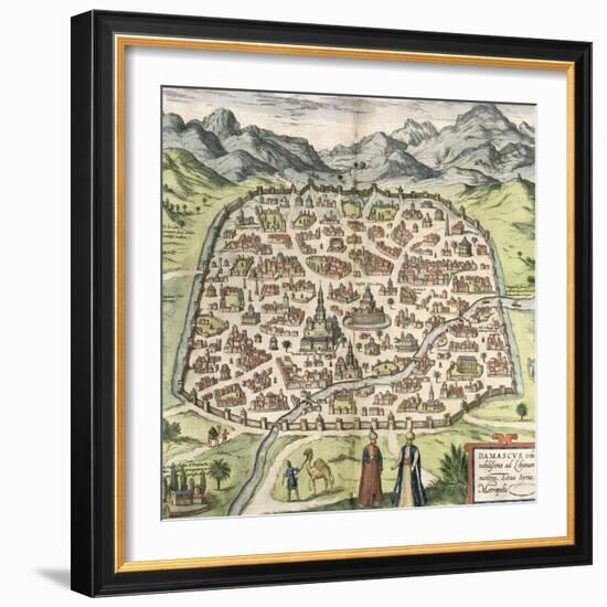 Town Map of Damascus, Syria, 1620-null-Framed Giclee Print