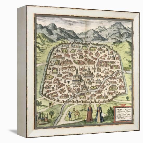 Town Map of Damascus, Syria, 1620-null-Framed Premier Image Canvas