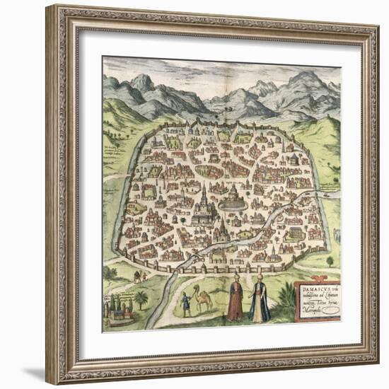 Town Map of Damascus, Syria, 1620-null-Framed Giclee Print